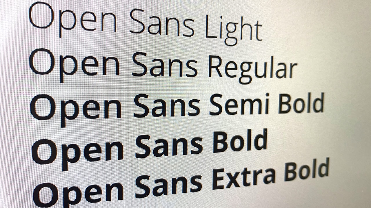 Open Sans als Standard